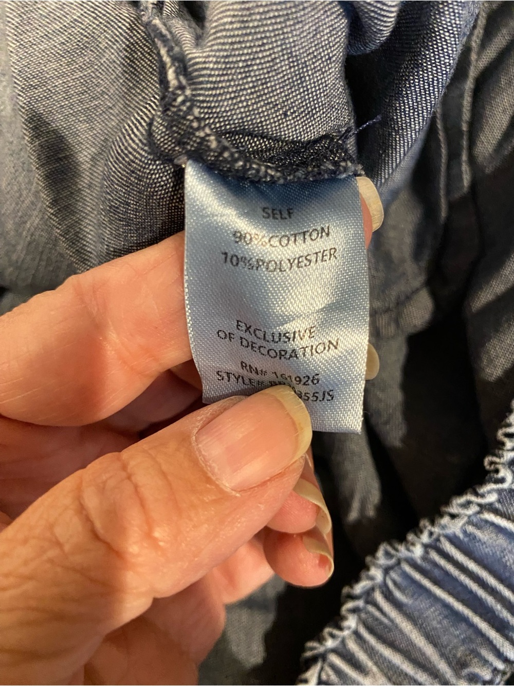 Washed Blue Wide-Leg Ruffle Hem Pants - Picture 4 of 9